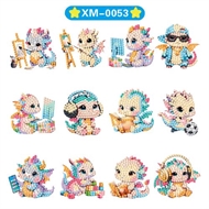 Stickersæt I 12 baby drager i pastel farver